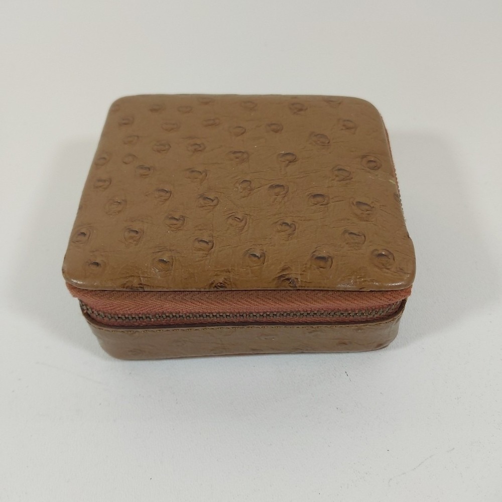 Vtg Leather travel pill box 6 Bottles Redleaf John Wanamaker Made‎ In England